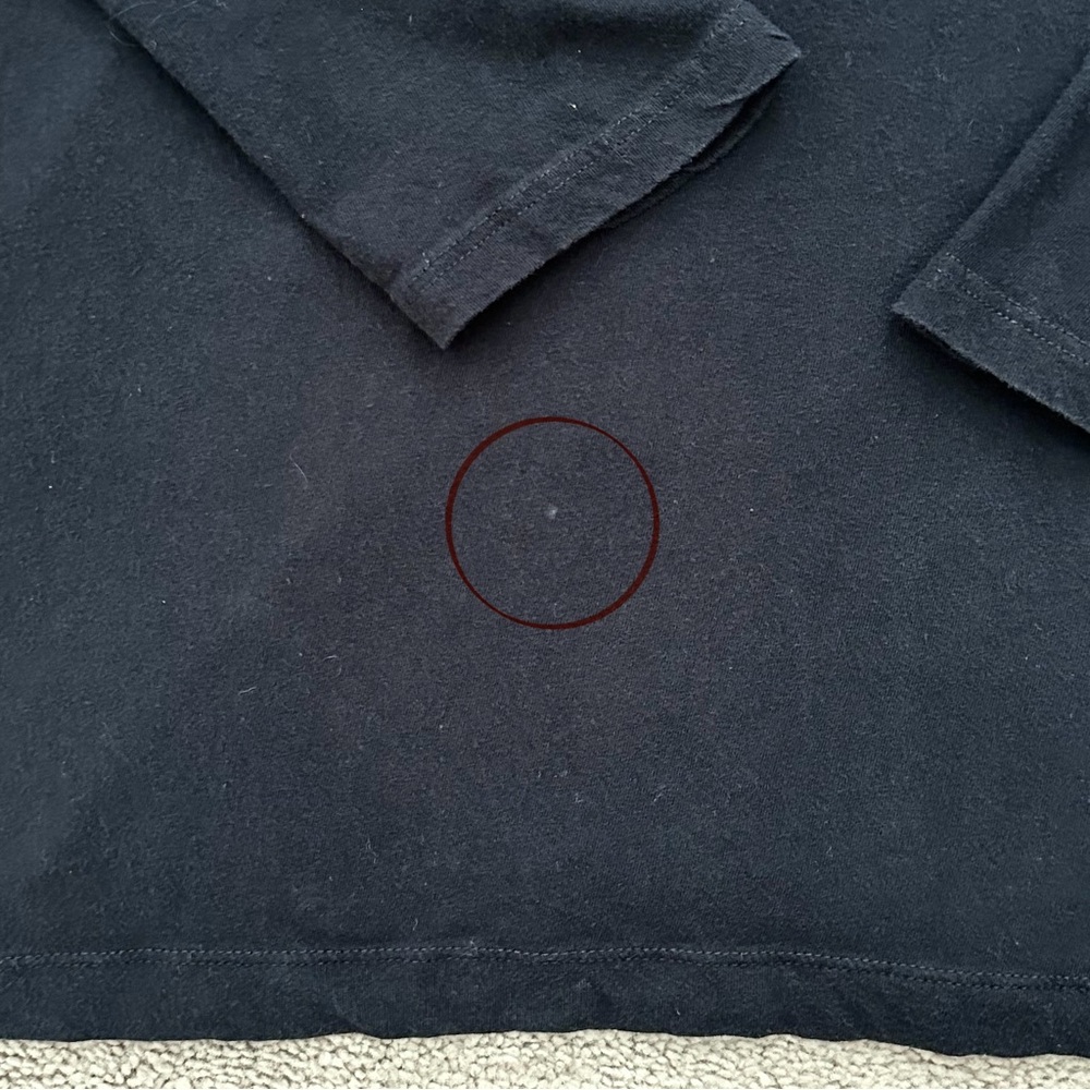 Black Oversized Long Sleeve V-Neck Pocket Tee-Old Navy Boyfriend Layering Shirt - Picture 11 of 12